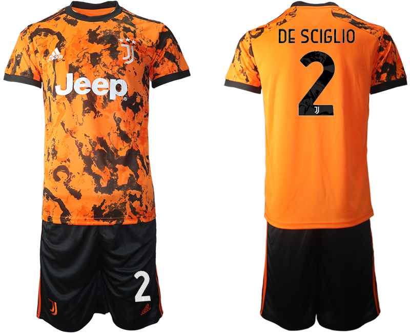 Men 2020-2021 club Juventus Second away #2 orange Soccer Jerseys